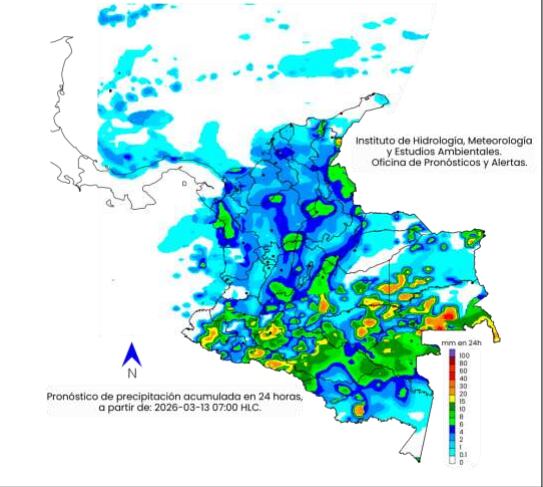 Se podrían presentar fuertes lluvias en gran parte del país.