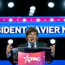 El presidente de Argentina, Javier Milei, habla durante la Conferencia de Acción Política Conservadora