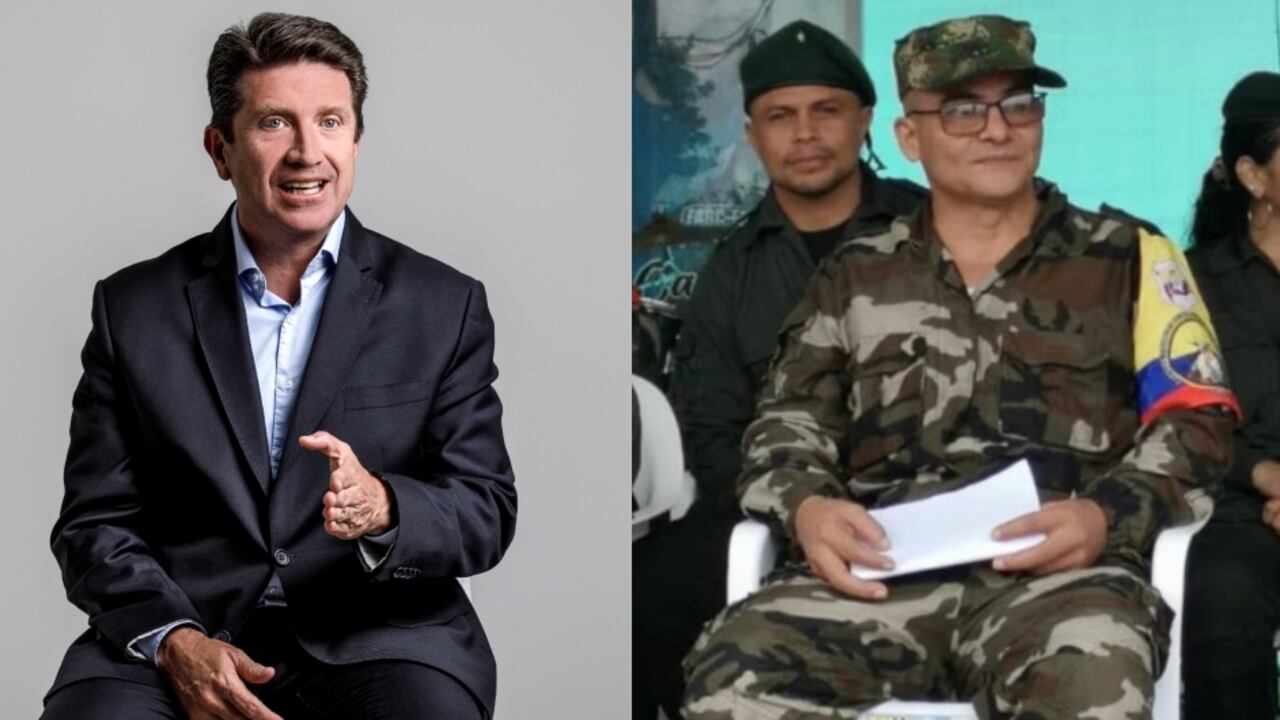 De izquierda a derecha: el exministro Diego Molano y el guerrillero alias Iván Mordisco