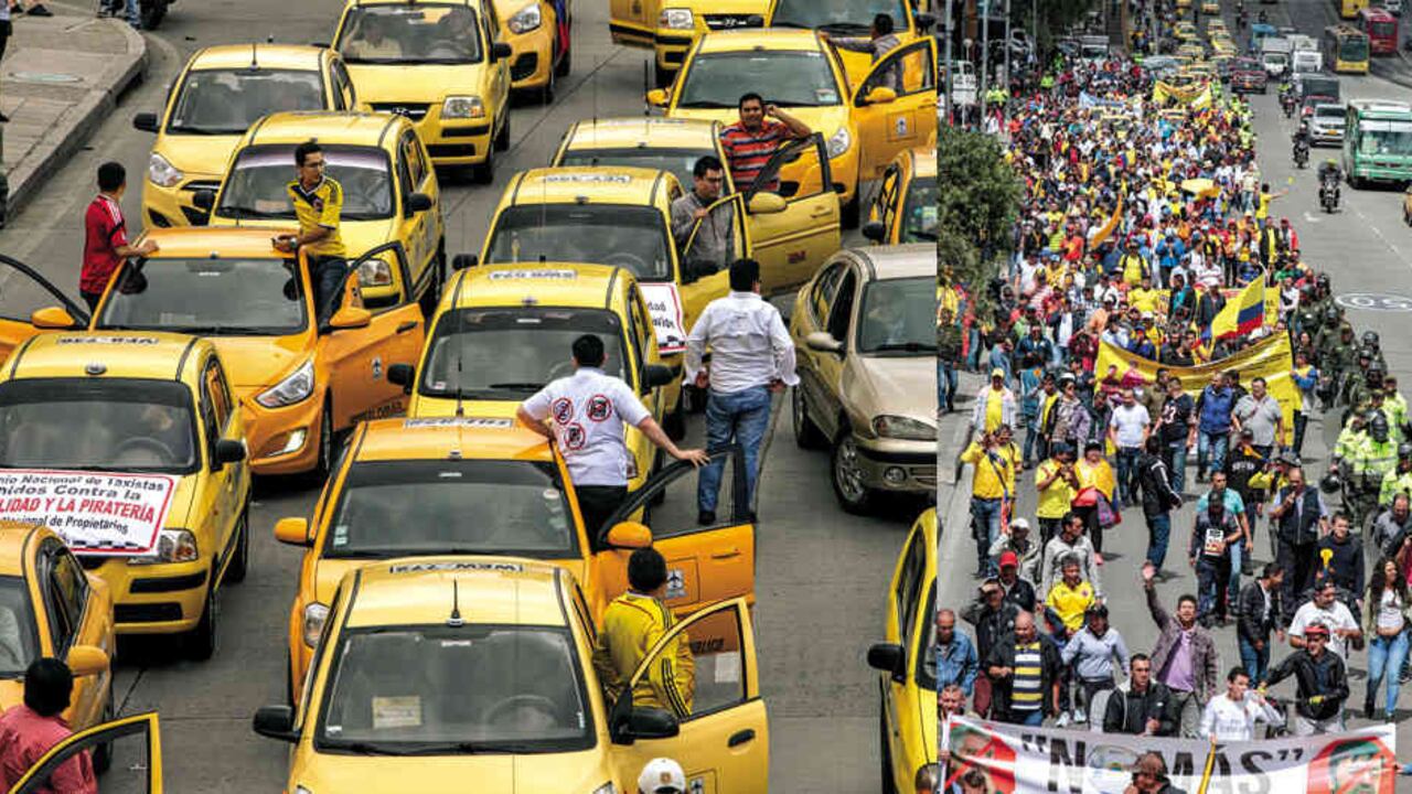 Ya son frecuentes las protestas de los taxistas contra las plataformas digitales. Pero no hay solución a la vista.