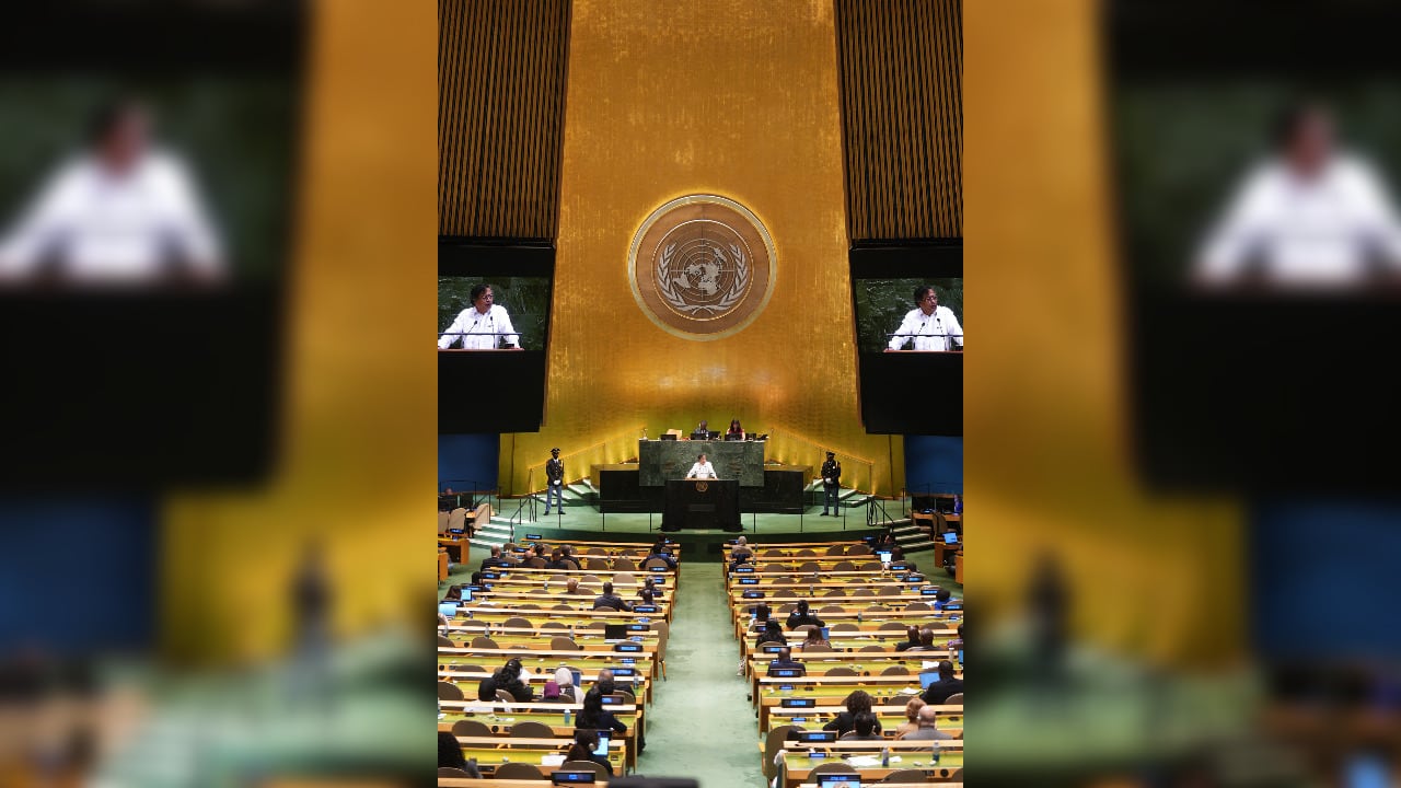 El presidente, Gustavo Petro, en su discurso ante la Organización de las Naciones Unidas (ONU), en Nueva York (Estados Unidos), el 23 de septiembre de 2025
