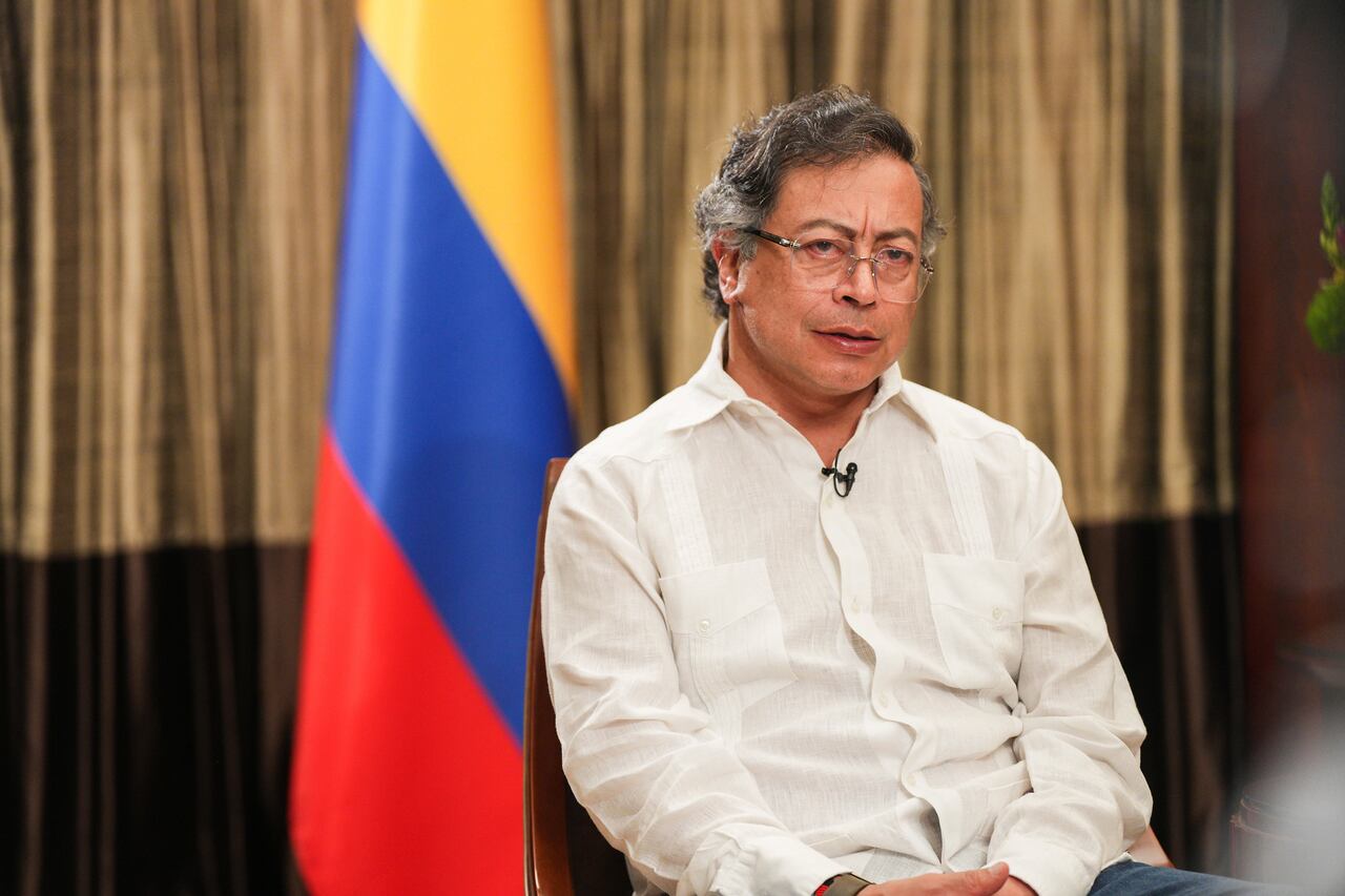 El presidente, Gustavo Petro, durante una entrevista con Televisión Central de China CCTV, en Beijing (China), el 14 de mayo de 2025