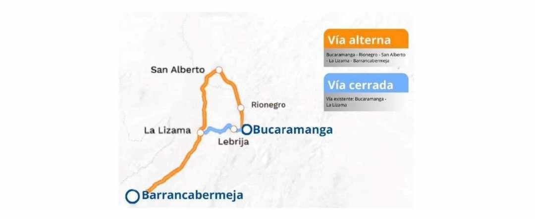 Esta es la ruta alterna habilitada.