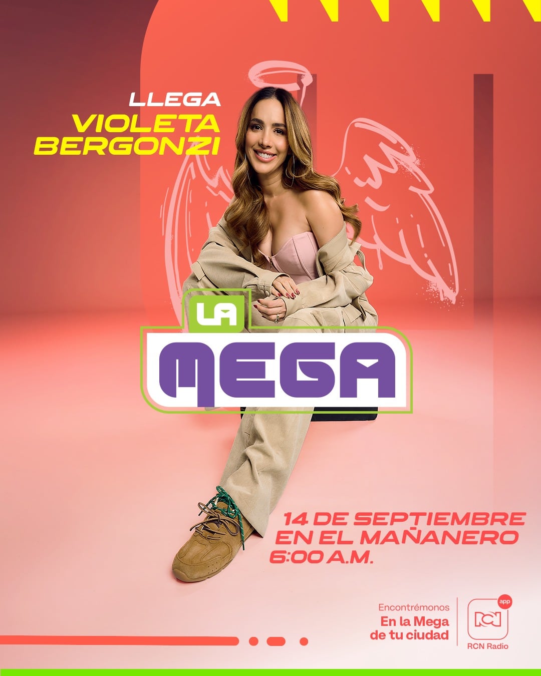 Violeta Bergonzi es la nueva presentadora de 'El Mañanero' de La Mega.