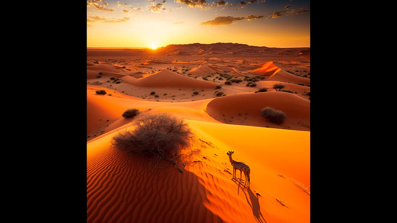 Una IA imagina a la Tierra sin humanos como un mundo de extensos desiertos.