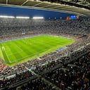 Vista del estadio Camp Nou durante un partido por los cuartos de final de la Liga de Campeones femenina entre el Barcelona y el Real Madrid, el 30 de marzo de 2022