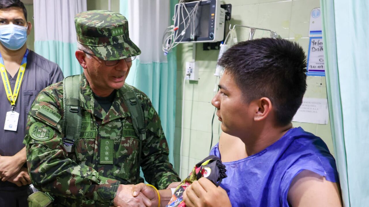 Uno de los soldados heridos.