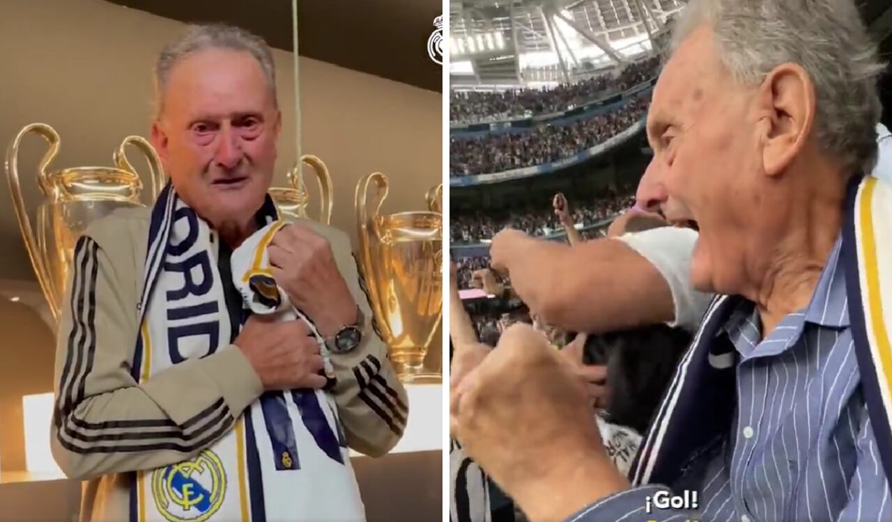Gracias a su nieta, don Miguel fue al estadio Santiago Bernabéu