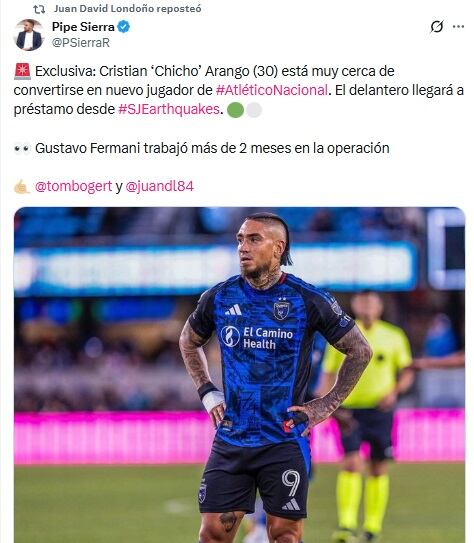 Pantallazo X: @PSierraR