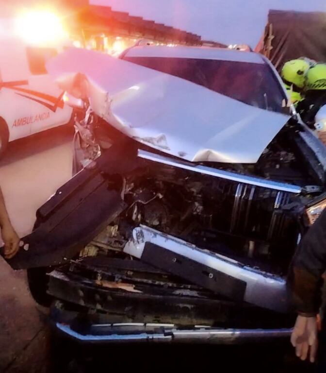 La camioneta involucrada en el accidente en Corabastos.