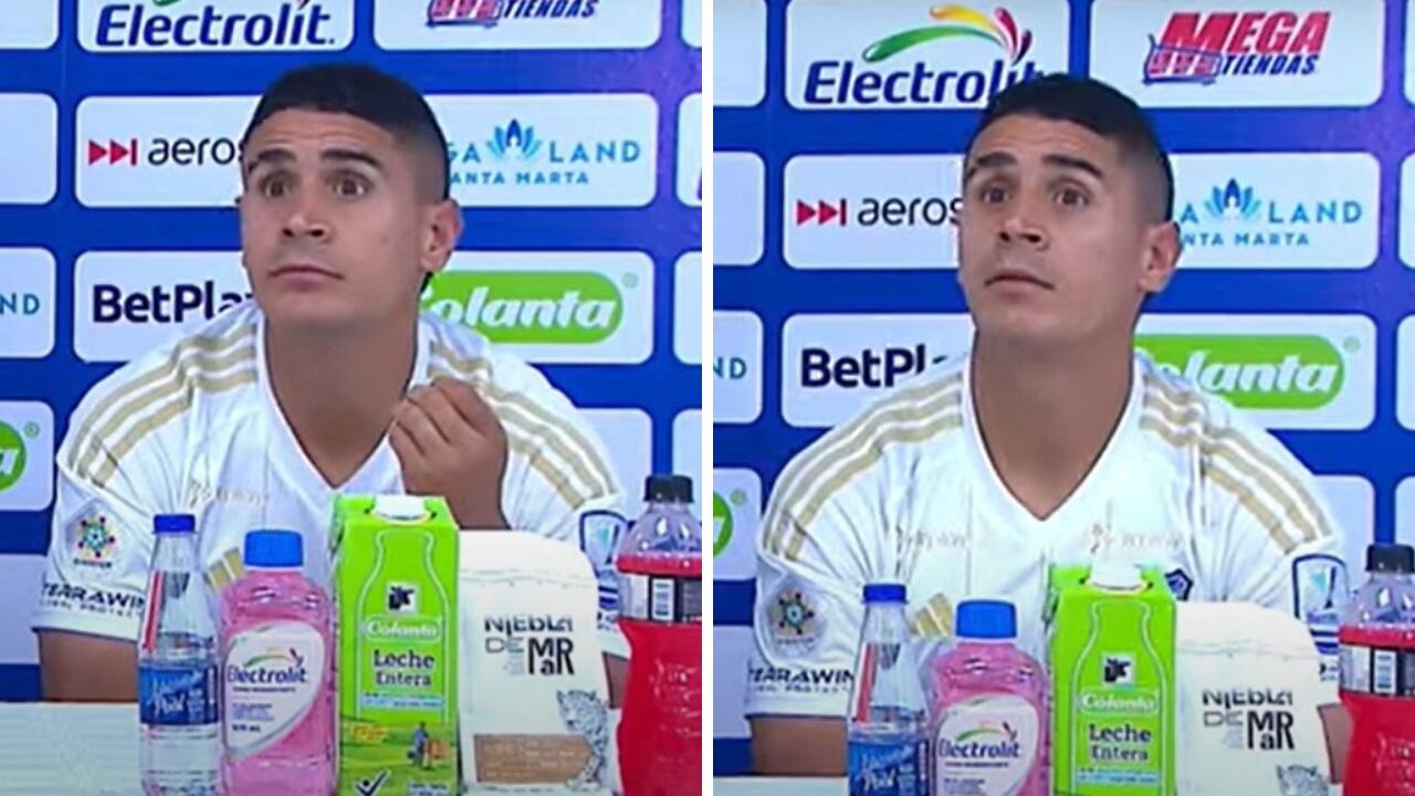 Daniel Cataño, sorprendido en rueda de prensa tras el Millonarios vs. Unión Magdalena.