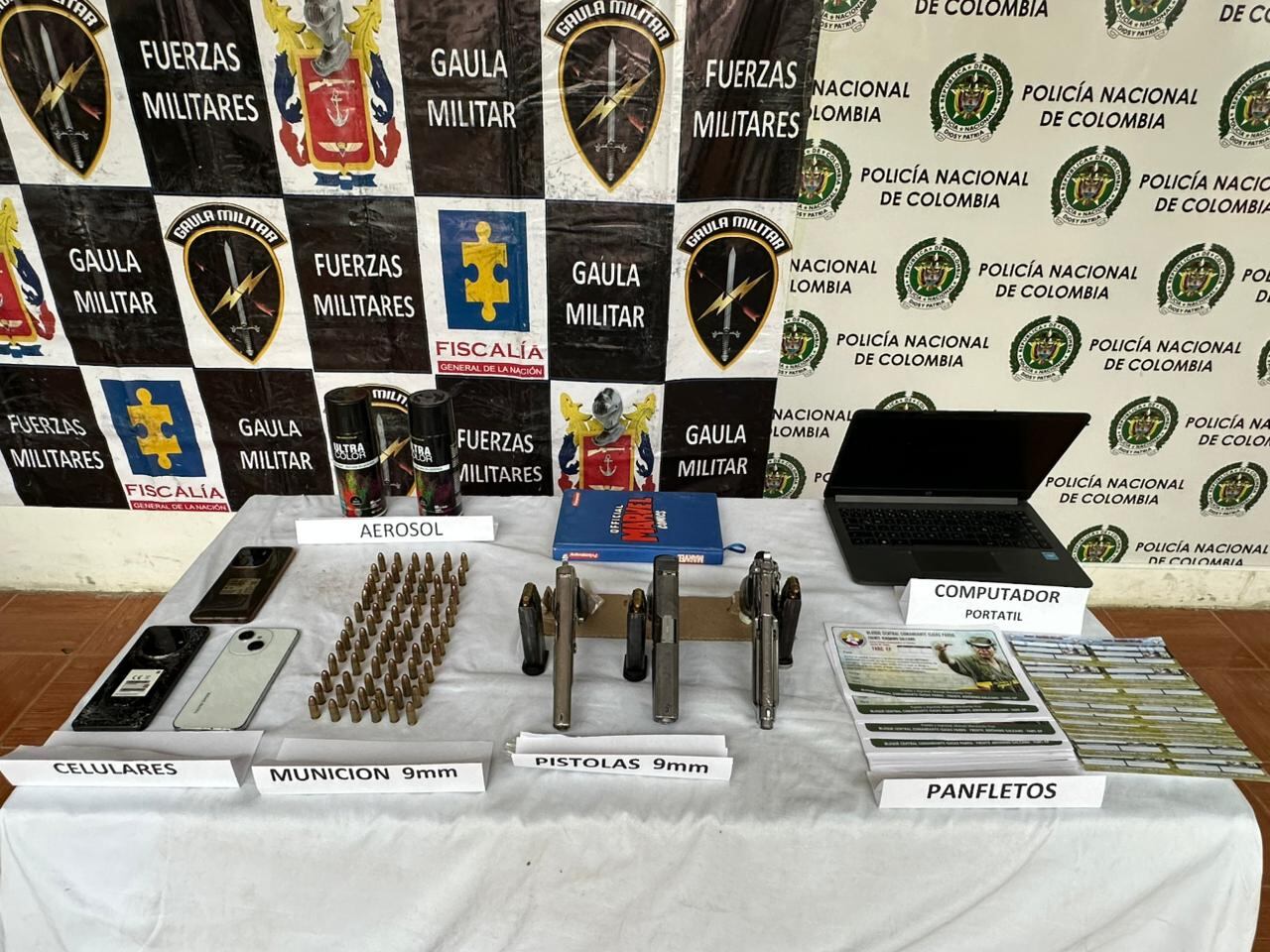 Capturan tres disidentes de las Farc del bloque central Isaías Pardo.