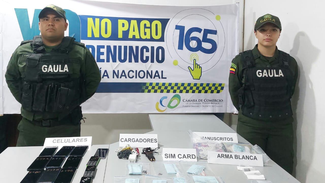 Un operativo contra la extorsión permitió la incautación de varios elementos en uno de los patios de la cárcel Doña Juana, de La Dorada, Caldas