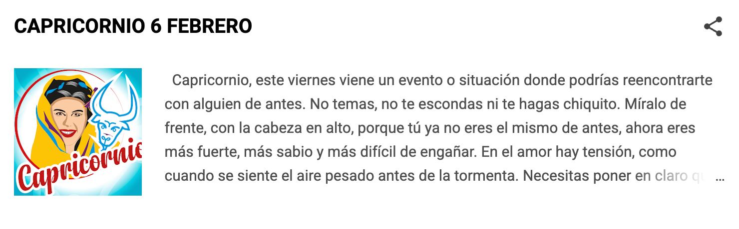 Horóscopo de Nana Calistar hoy para Capricornio