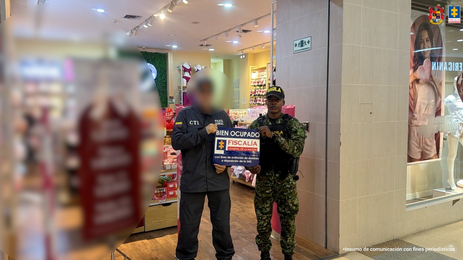 El CTI de la Fiscalía y el Ejército Nacional en una de las sedes de Lili Pink que fue objeto de extinción de dominio