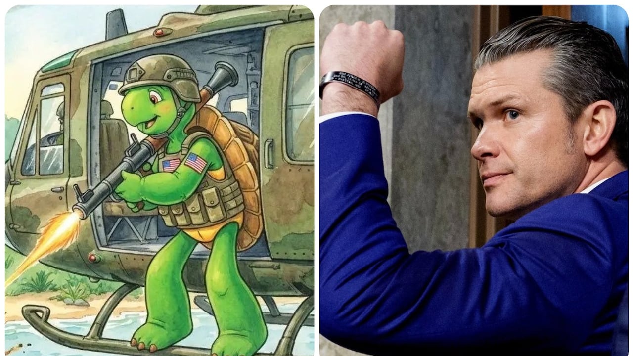 Pete Hegseth y una ilustración de Franklin