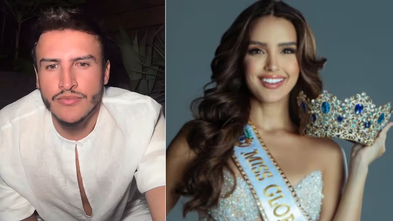 Giovanni Laguna, estilista de Fátima Bosch, y Andrea del Val, Miss Venezuela Global.