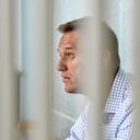(FILES) In this file photo taken on June 24, 2019 Russian opposition leader Alexei Navalny attends a hearing at a court in Moscow. - EU foreign ministers will discuss the case of Alexei Navalny when they hold talks on April 19, 2021, Germany said, as fears grew of the hunger-striking Kremlin critic's deteriorating health while he is being held in a Russian penal colony. (Photo by Vasily MAXIMOV / AFP)
