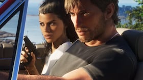 Lucia y Jason en una captura de pantalla de Grand Theft Auto VI. Rockstar Games