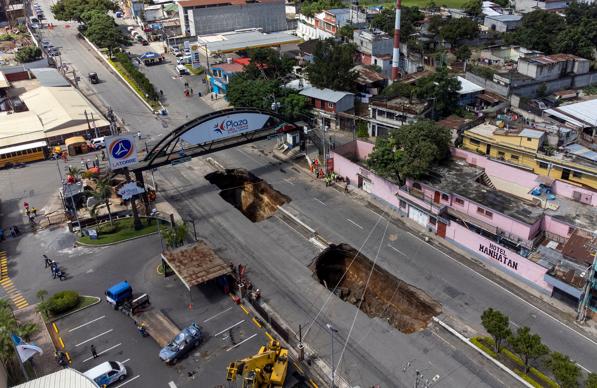 En imágenes : calle en Villa Nueva Guatemala se hundió el sábado 24 de septiembre
