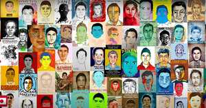 Ilustraciones de los 43 estudiantes desaparecidos.