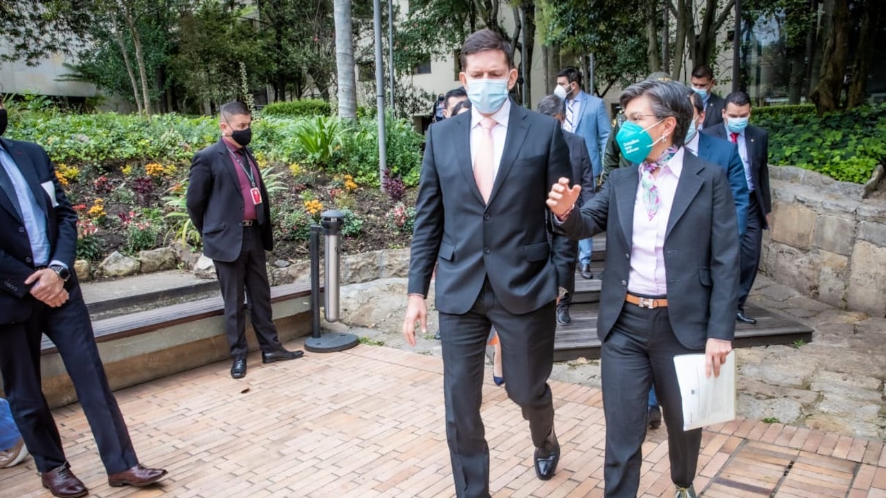 Alcaldesa Claudia López y Ministro de Justicia Wilson Ruíz