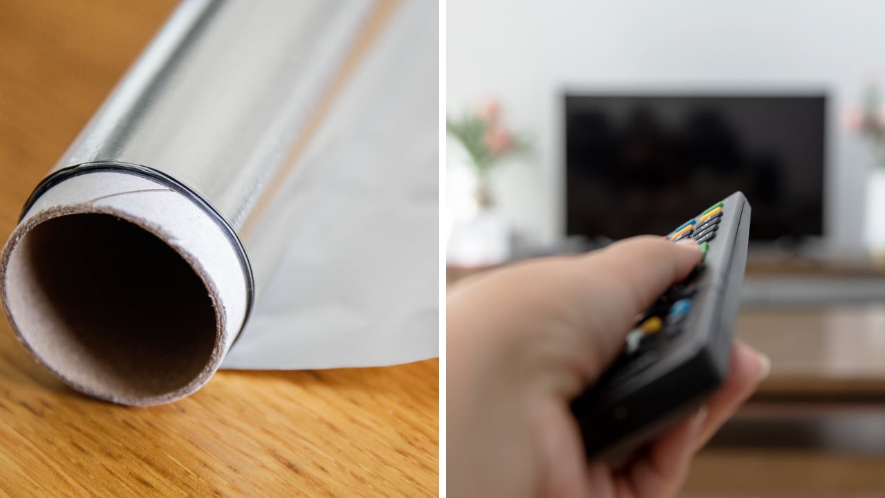 Algunas personas usan aluminio debajo del TV para proteger los muebles del calor y la suciedad.
