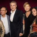 La familia de Gustavo Petro junto a José Luis Rodríguez Zapatero, expresidente de España.
