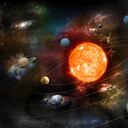 The sun and nine planets of our system orbiting. Clipping path included for the foreground objects.Opacity and bump textures for the earth and other planets map prepared via tracing images from www.nasa.gov.Earth texture:http://veimages.gsfc.nasa.gov/2431/land_ocean_ice_cloud_2048.jpgSimilar images: