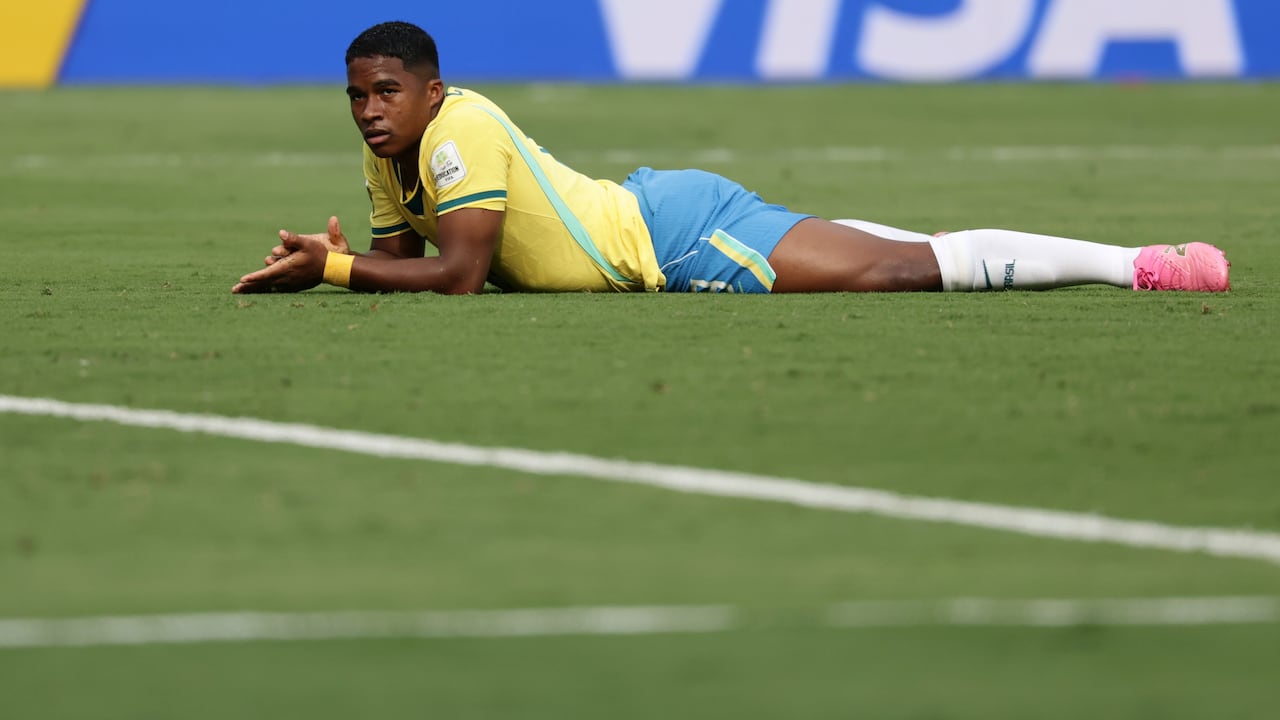 El delantero brasileño Endrick. (AP Foto/Adam Hunger)
