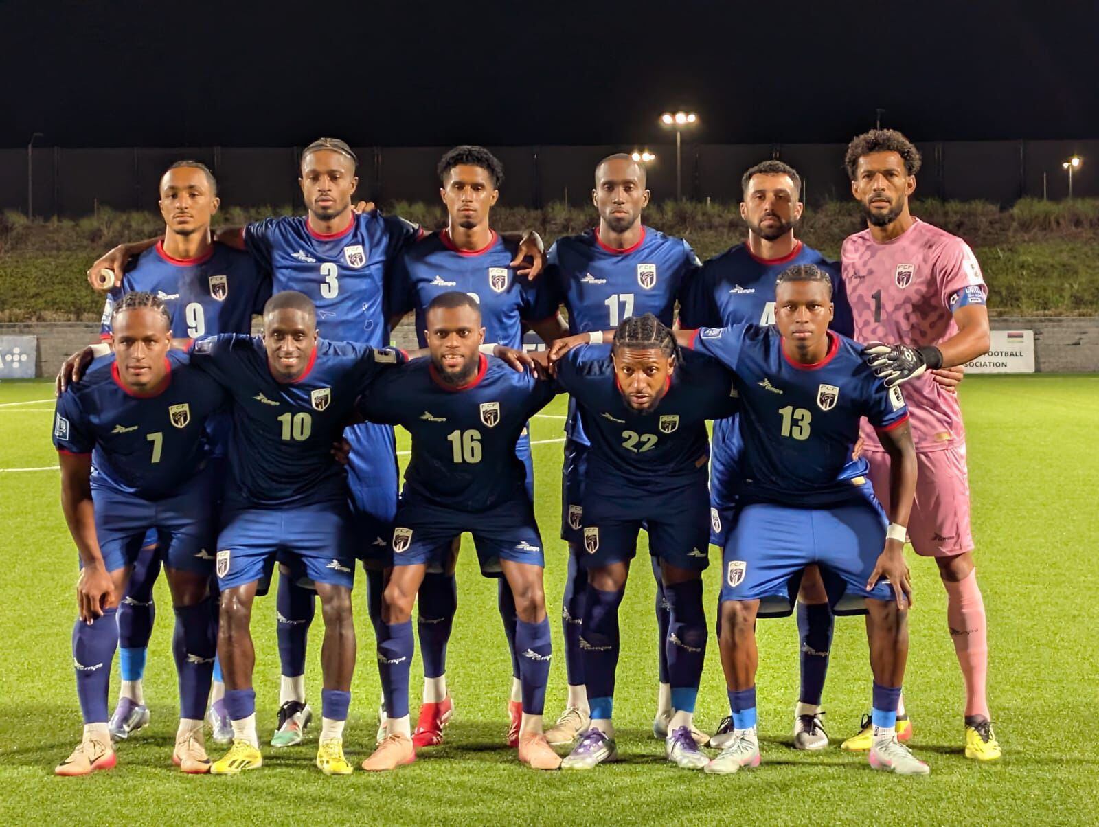 Jugadores de la Selección de Cabo Verde durante un partido oficial.