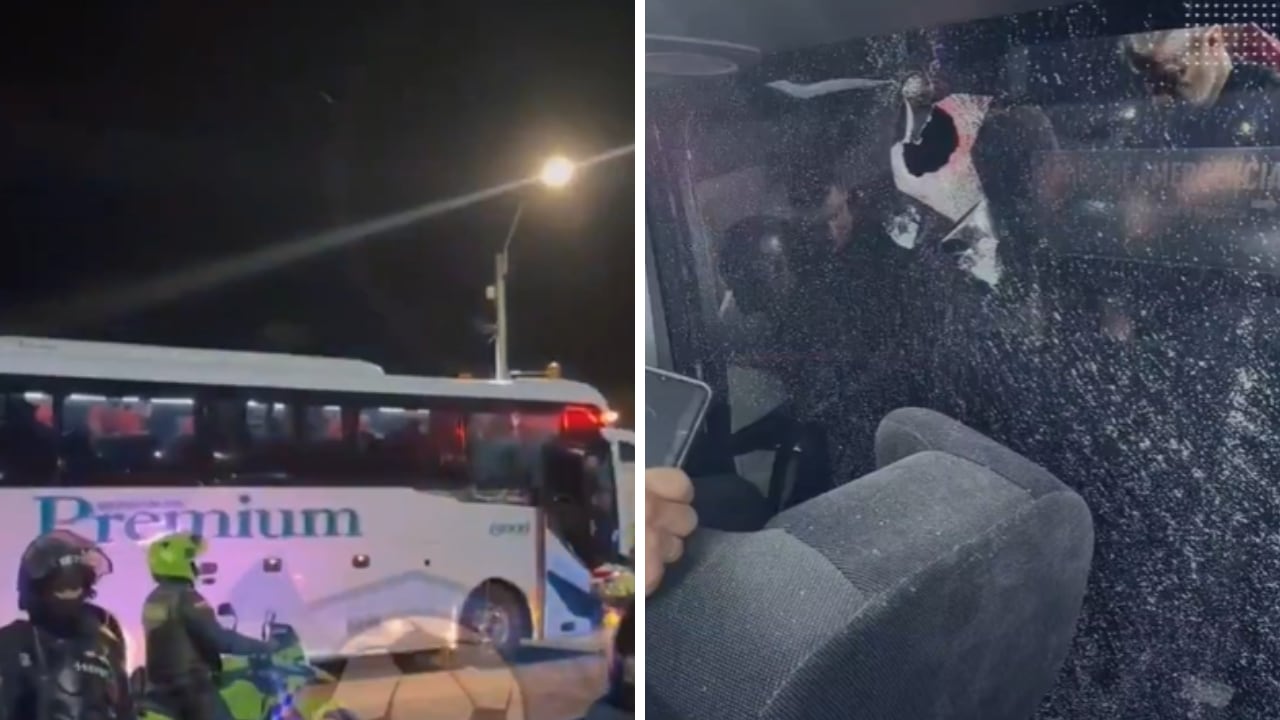 El bus fue violentado por presuntos hinchas del Deportivo Cali tras el clásico.