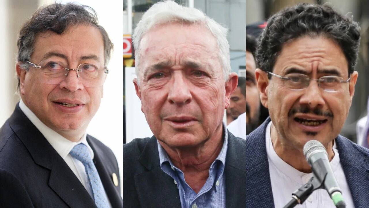 Gustavo Petro, Álvaro Uribe e Iván Cepeda.