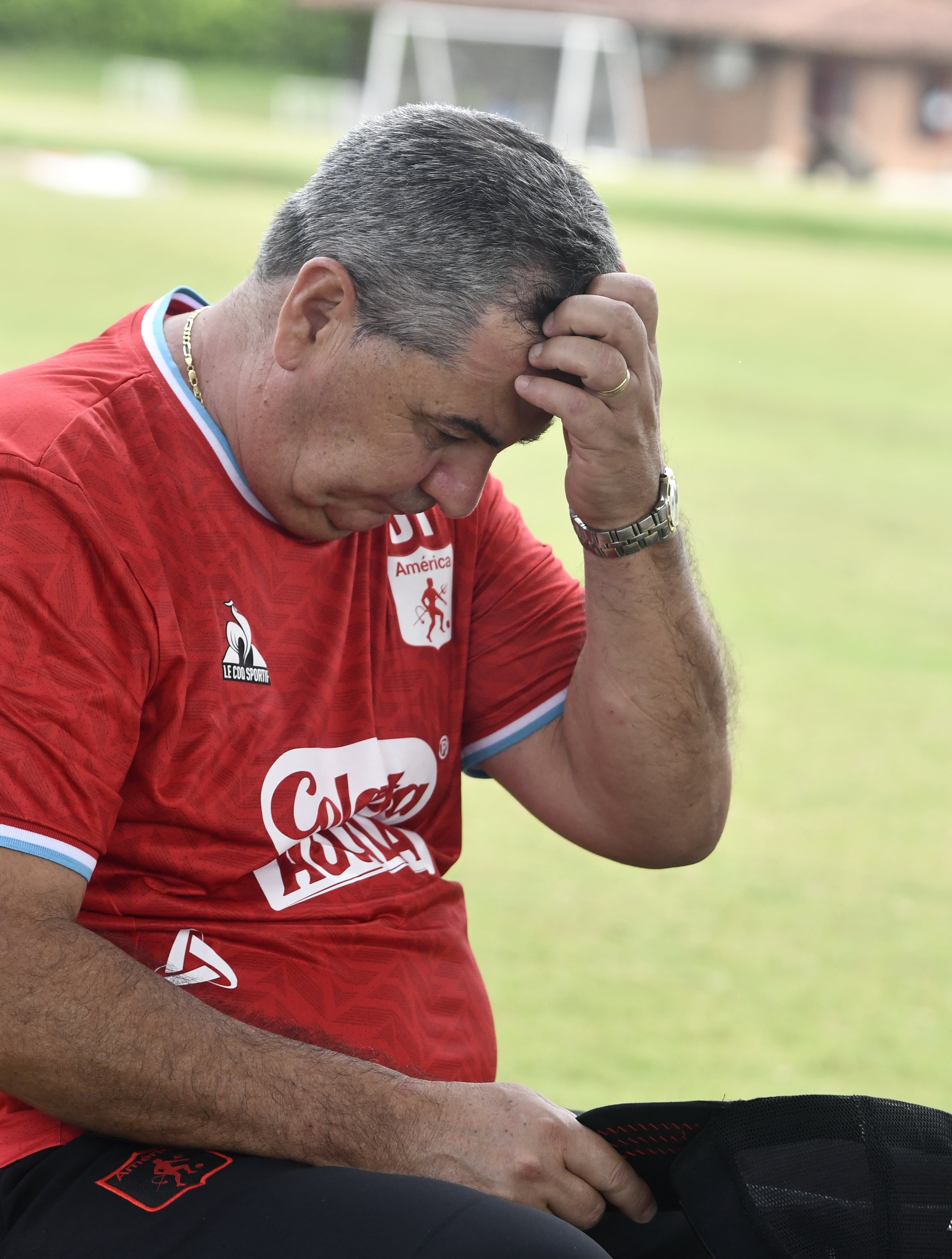 Futbol:  Jorge "Polilla" Da Silva, entrenador de  América de Cali: Foto José L Guzmán. El País
