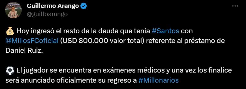 Guillermo Arango sobre Daniel Ruiz