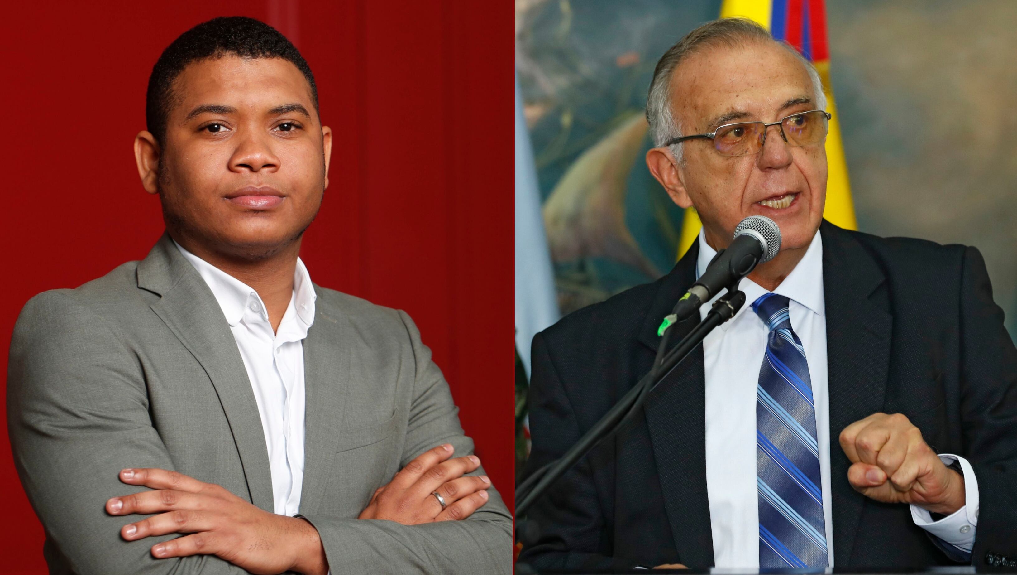 El representante Miguel Polo Polo y el ministro de Defensa, Iván Velásquez.