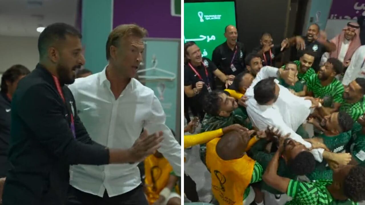 Arabia Saudita publicó la charla del entretiempo para remontarle a Argentina en Qatar 2022.