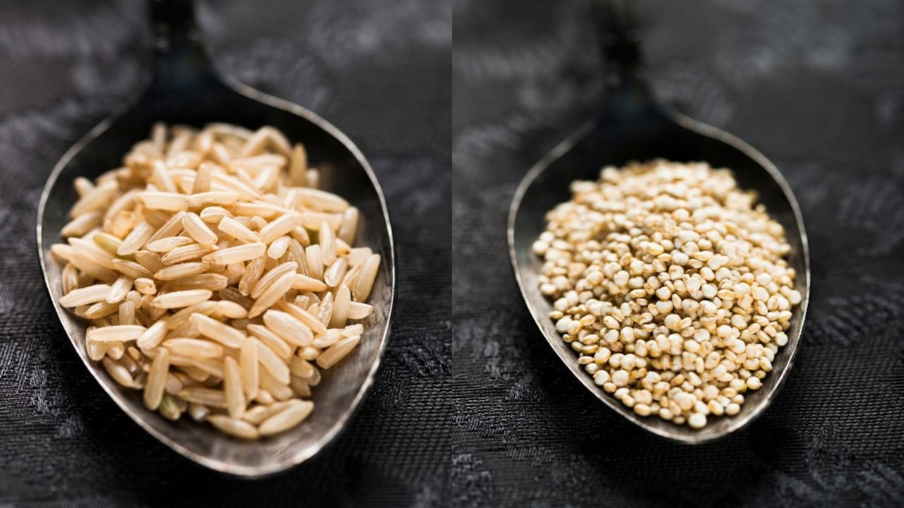 Arroz integral o quinoa.
