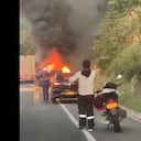 En el vehículo se movilizaban dos personas y una mascota.