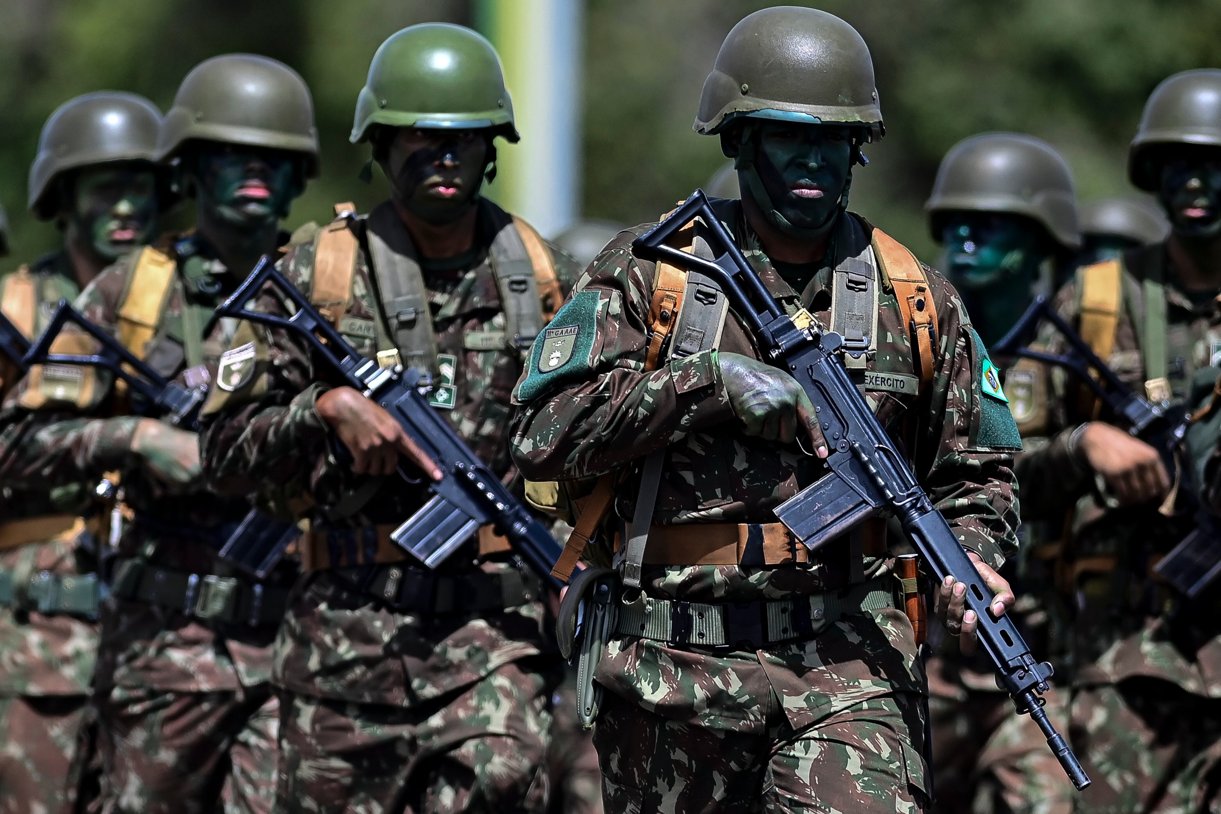 Celebración del Día del Ejército Brasileño en Brasilia, Brasil, el 16 de abril de 2025.