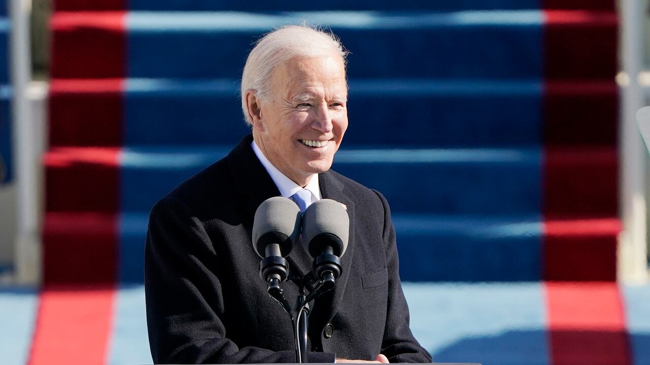 El presidente Joe Biden habla durante la 59.a inauguración presidencial en el Capitolio de los Estados Unidos en Washington, el miércoles 20 de enero de 2021 (AP Photo / Patrick Semansky, Pool).