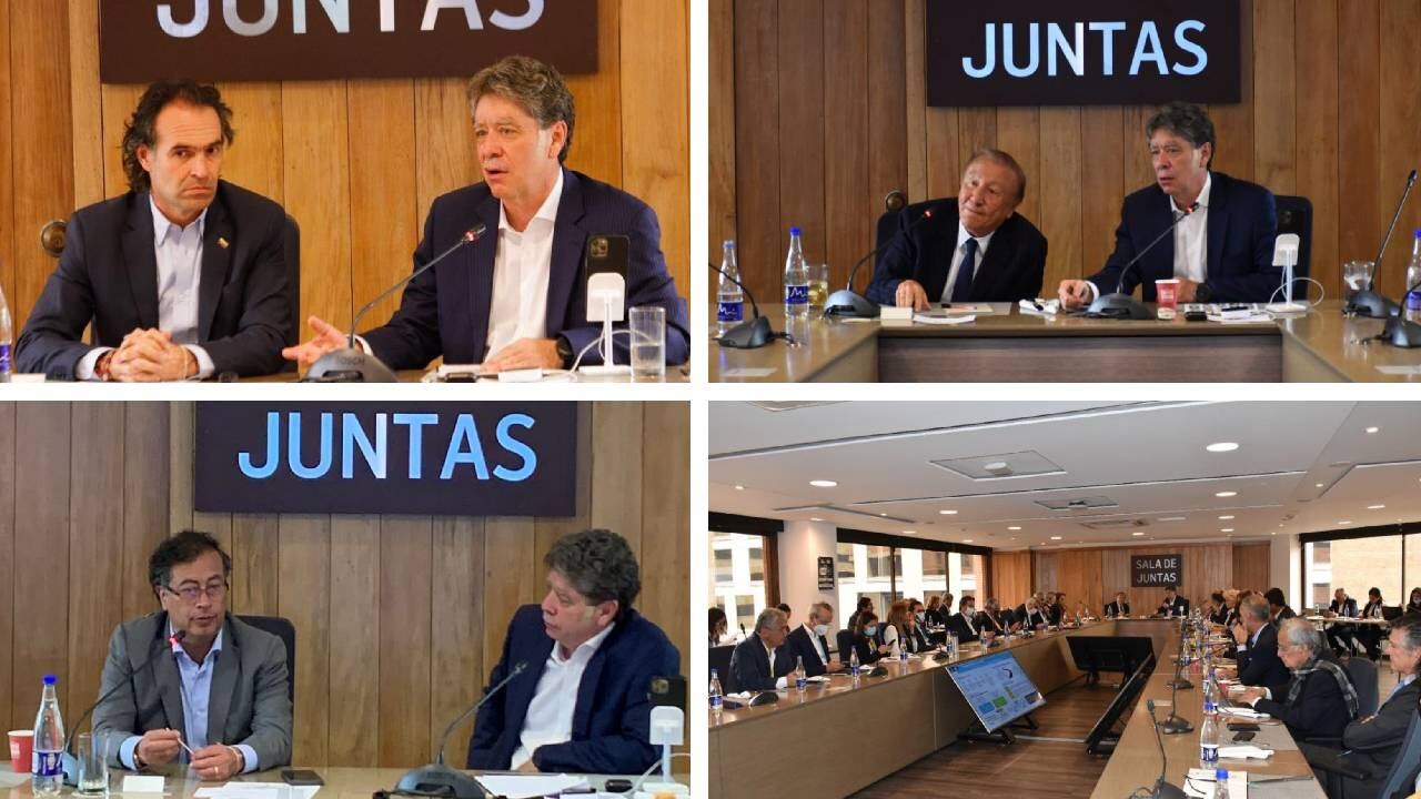 La Andi presentó las propuestas de su sector ante los candidatos Federico Gutiérrez, Gustavo Petro y Rodolfo Hernández. Foto: Twitter BruceMacMacter. Monstaje SEMANA.