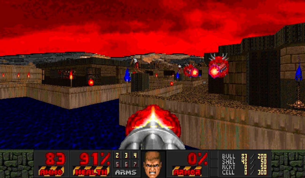 Doom, videojuego que ayudó a definir el género de First-person shooter.