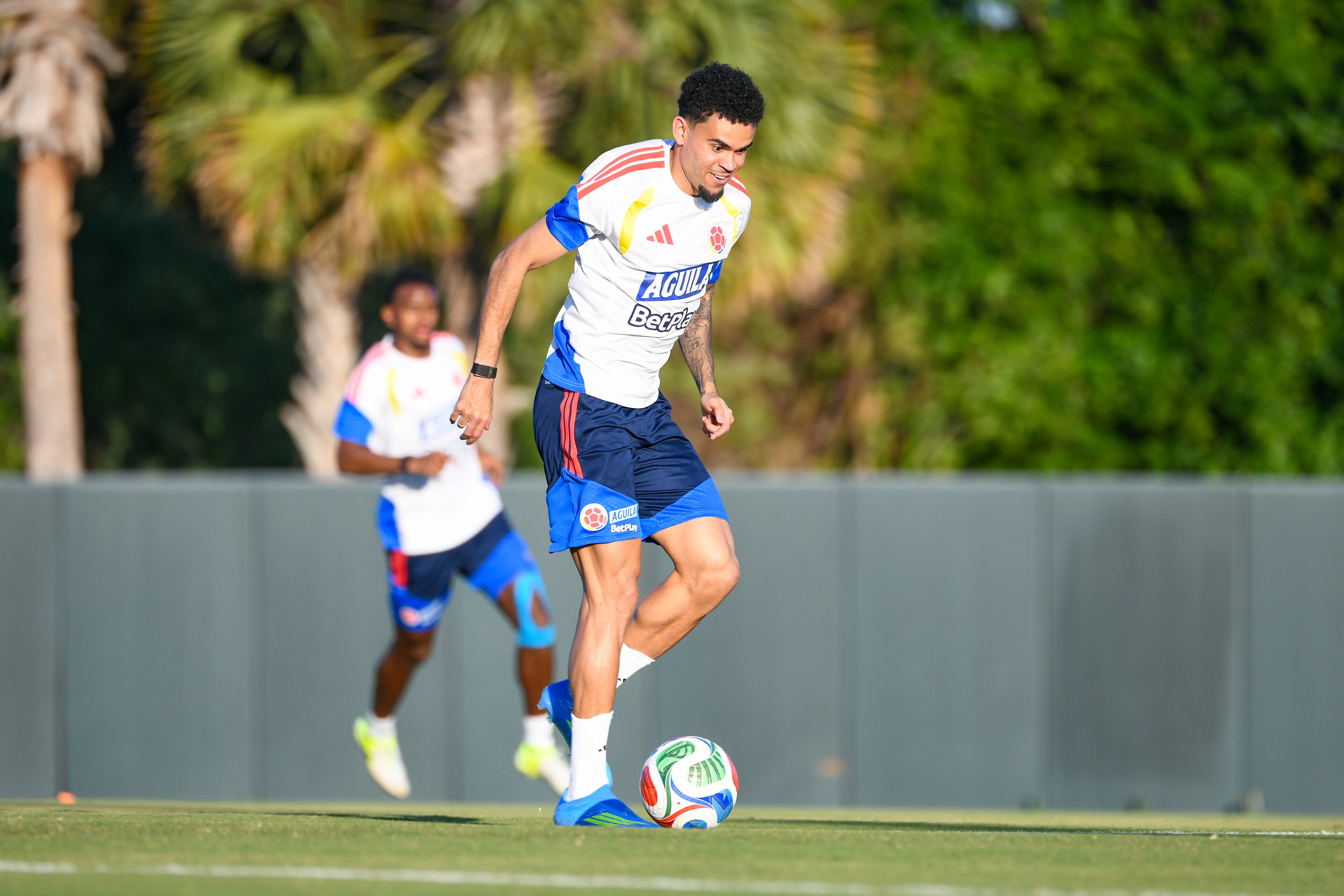 Luis Díaz durante un entrenamiento de la Selección Colombia en Orlando.