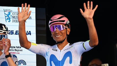 Nairo Quintana en el Giro del Emilia.