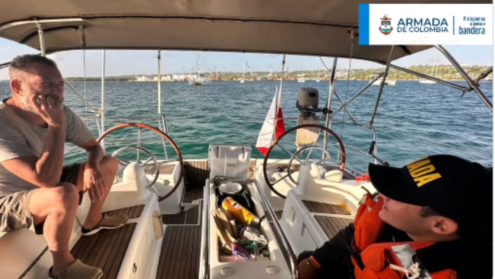 La Armada Nacional rescata a Alfred Díaz, el ciudadano español que había estado desaparecido en el Caribe
Foto: captura de pantalla video X Armada Nacional