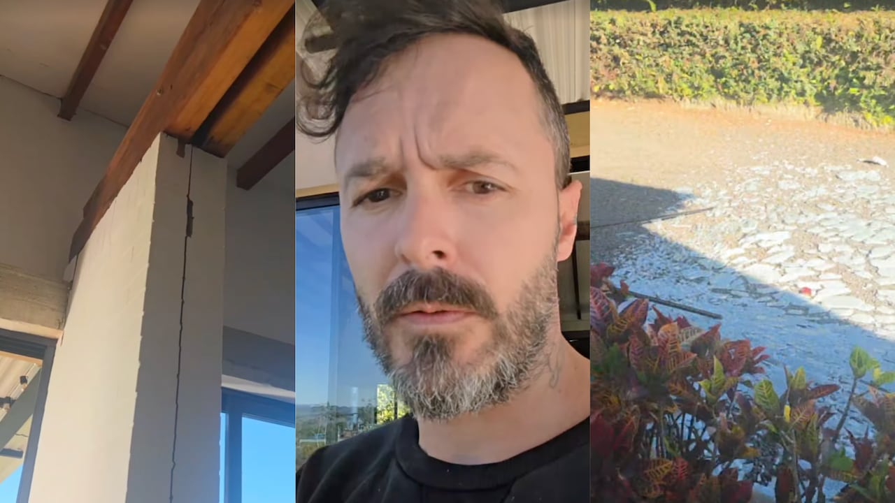 Tatán mostró las graves afectaciones en su casa, tras el terremoto de 7,4.