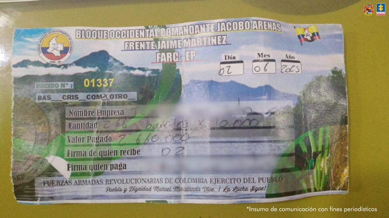 La Fiscalía capturó a los “pimpineros” de las Disidencias de las Farc. Tenían dos estaciones de gasolina