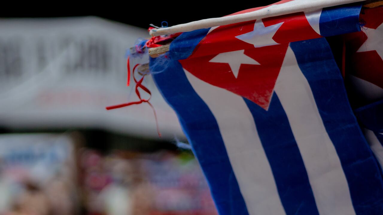 Cuban flags as Cuban residents that live in Colombia protest against the unrest and violence held in the Island against the government of Cuban president Miguel Diaz-Canel. In Bogota, Colombia on July 15, 2021. (Photo by: Perla Bayona/Long Visual Press/Universal Images Group via Getty Images)