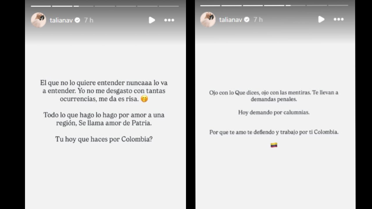 Taliana Vargas envió mensaje.